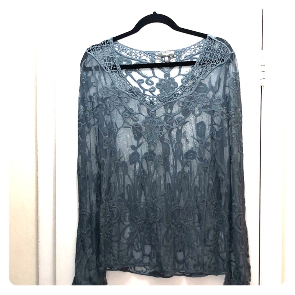 Neiman Marcus lace blue top small to medium top